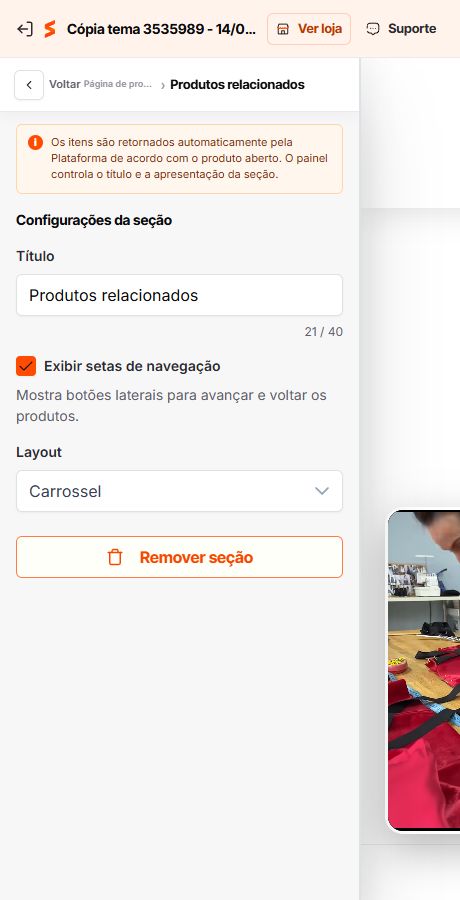 Configuração de Produtos relacionados no Match GO