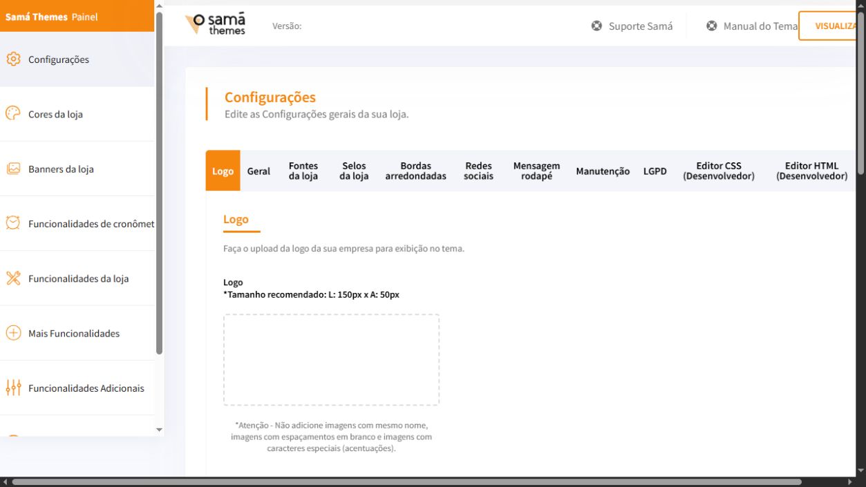 Tela Configurações do painel Match Turbo